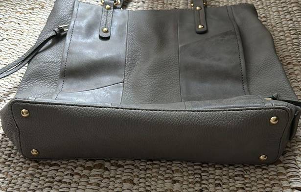 Relic leather patch grey shoulder bag