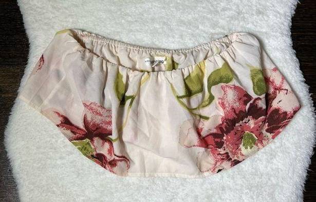 In the Beginning  Pink Floral Bandeau Top