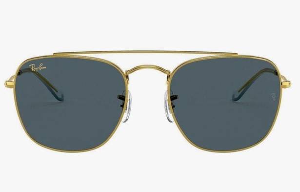 Ray-Ban  Square Aviator Sunglasses RB3557 9196/48 Gold Polarized Italy + Case