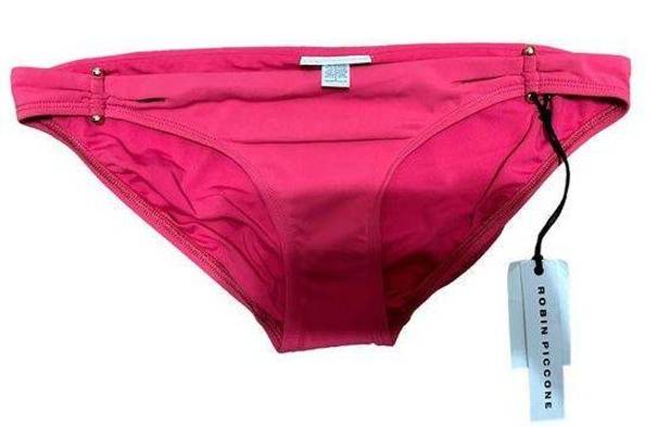 Robin Piccone  luca pink punch bikini bottom studs size Large NEW