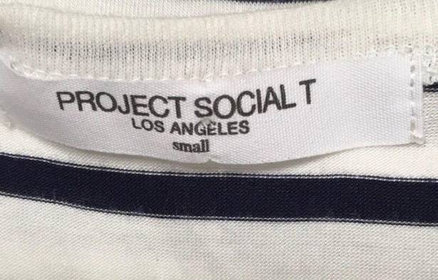 Project Social T  navy striped top.