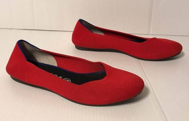 Rothy's Rothy’s red round toe flat shoes women size 8.5 W