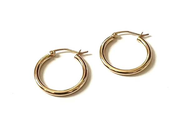 Tehrani Jewelry 14K real gold Hoop Earrings | Hoop earrings | 2 mm thickness | 20 mm Diameter |