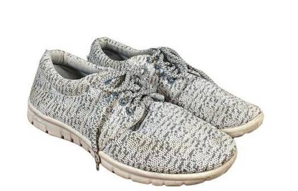 MIA  Heathered Gray Knitted Lace Up Low Top Casual Sneakers Women Sz 8