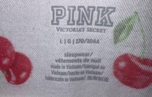 PINK - Victoria's Secret PINK by Victoria’s Secret White with Cherries Print Pajama Top Size Large