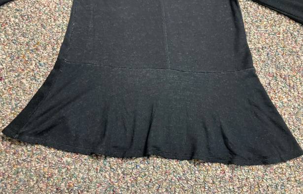 Modcloth 3/4 sleeve jersey knit peplum top black size medium