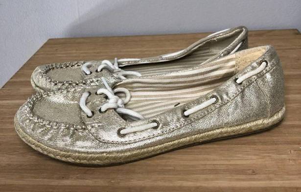 SO Women's  Brand Casual Flats Gold Shimmer Size 6.5 Medium