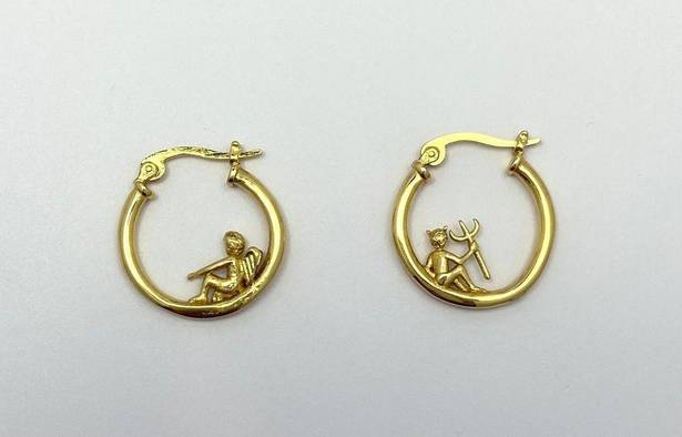 18K Gold Plated Angel and Demon Hoop Earrings for Women