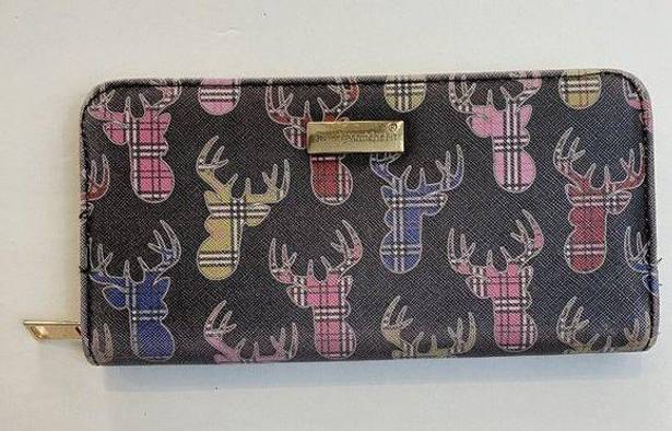 Simply Southern  Womens zip Wallet deer head plaid Multicolor