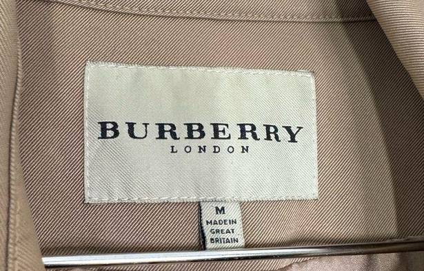 Burberry  London Camel Tan Black Contrast Trench Coat Belted Double Breasted