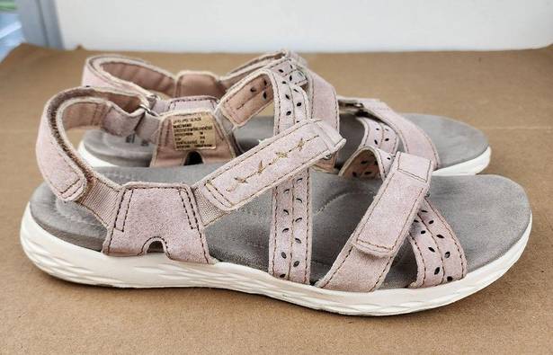 Earth Origins  Sandal Westfield Wendy Blush Pink Suede Adjustable Straps Size 10M