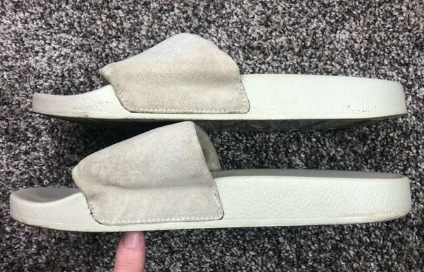 All Saints Women’s Cream Suede Karli Sandal Slides Size EU38 US8.