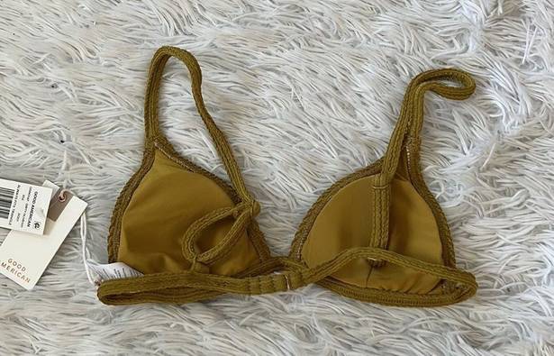 Good American  Women’s Always fits Triangle bikini top in dirty olive001 size 1