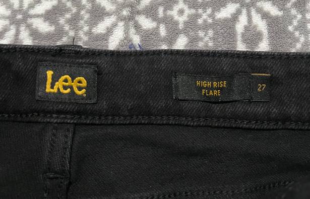 Lee x Free People High Rise Flare In Washed Black Size 27