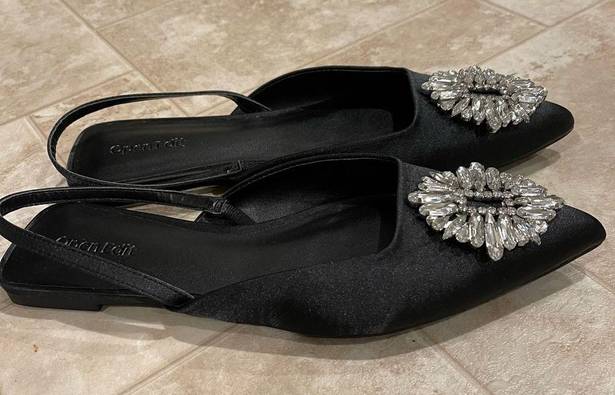 Open Edit Kendall Ornament Pointed Toe Slingback Flat NWT