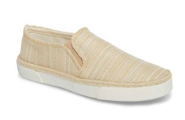 Jack Rogers  Tucker Gold Canvas Slip Ons