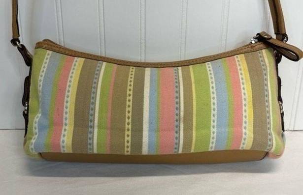 Relic Vintage  90s Y2K Striped Mini Baguette Bag stripes pastel purse