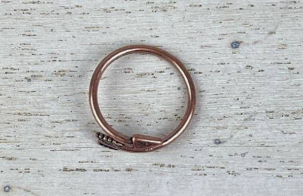 Boutique NWOT Dainty Copper Tone Arrow Shaped Wrap Ring Bohemian Jewelry Size 5 - 5.5