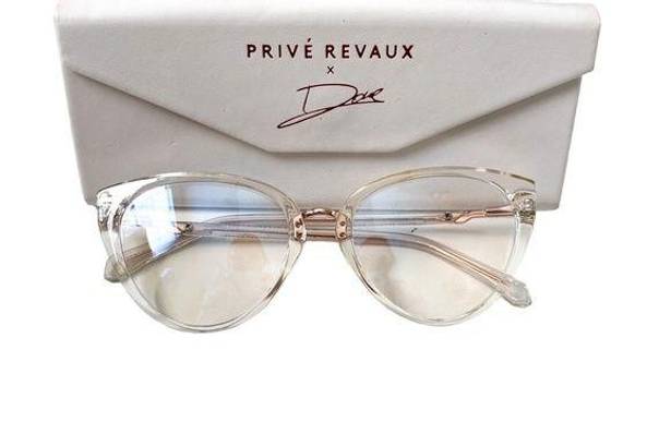 Dove Prive' Revaux x  Cameron Exclusive Retro Clear Cat Eye Blue Light Glasses