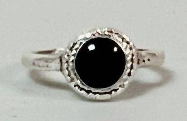 Onyx Silver Black Round  Gemstone Crystal Toe Ring Jewelry 🖤