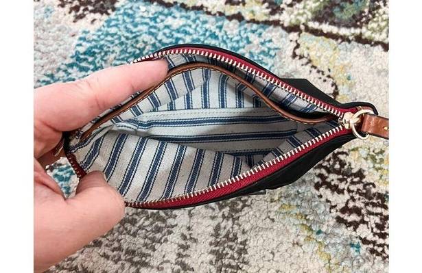 Dooney & Bourke  Black Nylon Mini Bag Change Purse Wallet Zipper Clutch Vintage