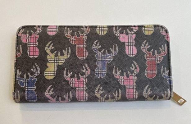 Simply Southern  Womens zip Wallet deer head plaid Multicolor