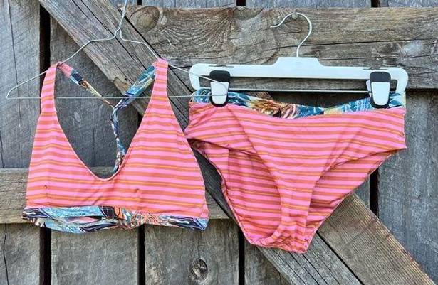 Patagonia Medium 2 Piece Bikini Swimsuit Striped