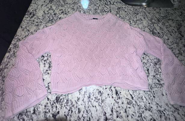 moon&madison Pink Cropped Sweater