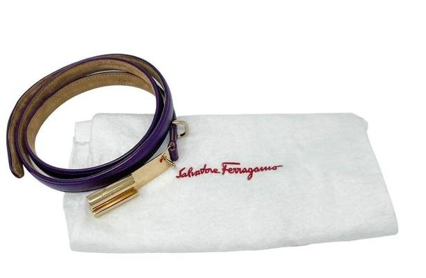 Salvatore Ferragamo  Purple Leather Slide & Post Belt size 95cm Large L/XL