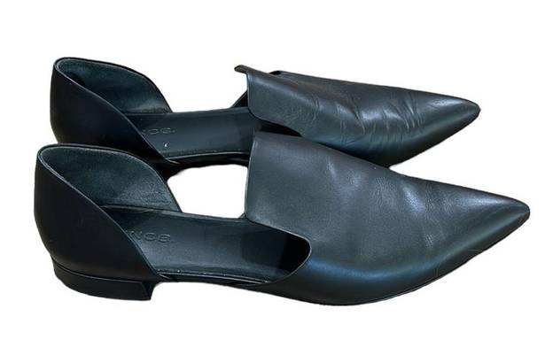 Vince  Damris Black Leather Flats Ballet Pointed Toe Women’s size 8.5