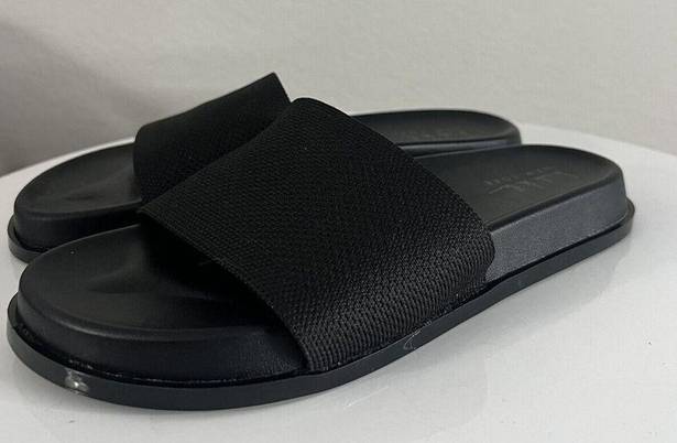 Nicole Miller  Costa Slide Sandal Black Fabric Upper Slip On Open Toe Women's 9