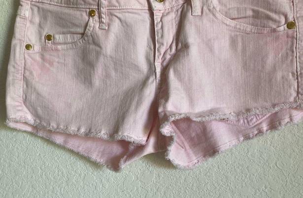 Mango  MNG Pink Denim Cutoff Shorts