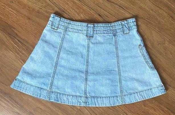 DKNY Vintage  Jeans Light-Washed Denim Drawstring Mini Skirt