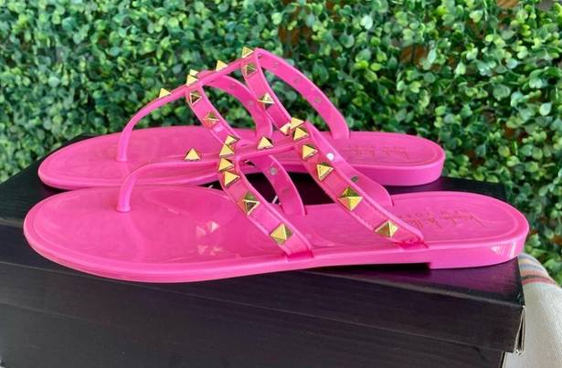 Nicole Miller BNIB -  Hot Pink Jelly Sandals W/ Gold Studs | US7 EU38