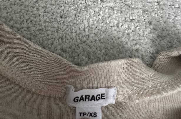 Garage Beige Short Sleeve Top