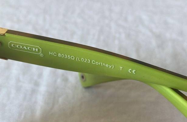 Coach : Brown Tortoise Cortney (L023) Brown/Lime Green Sunglasses-marks on lenses