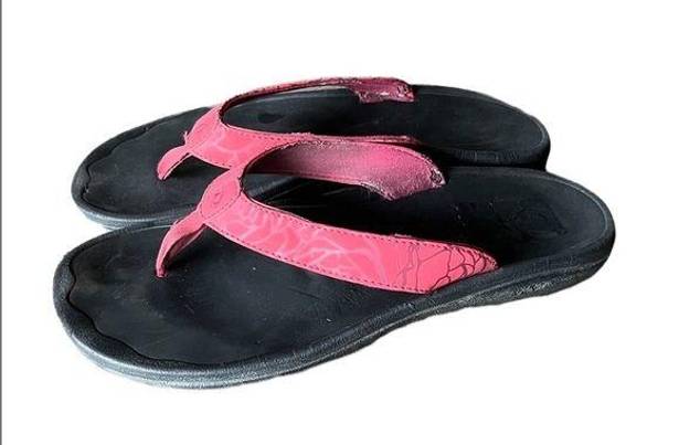 Olukai  Women’s Obama Flip Flop Sandal in Paradise Pink w/ Fabric Lining Size 10