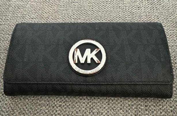 Michael Kors Pre-Owned  Black/Grey Jet Set Large Trifold Wallet