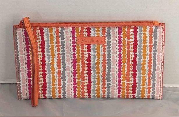 Vera Bradley  Pixie cosmetic bag wristlet confetti stripe  orange/pink/red