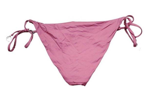 Mulberry Soluna Tie Side Hipster Swim Bikini Bottom  Pink Half Moon Fit Medium