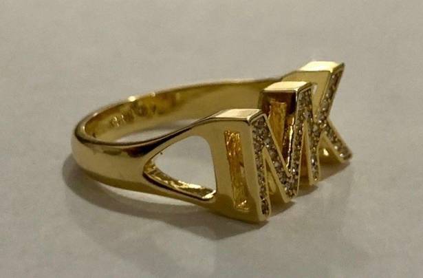 Michael Kors Gold-Tone Logo Ring Size 8