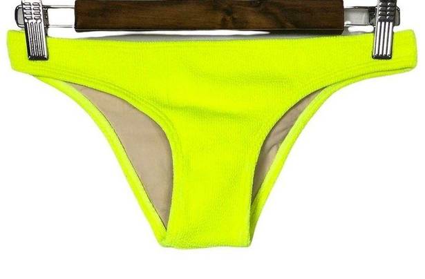 PilyQ NEW REVOLVE X  Pineapple Reef Neon Yellow Cheeky Bikini Swim Bottoms S