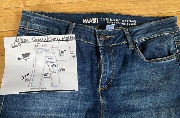 Miami  skinny high rise jeans size 9