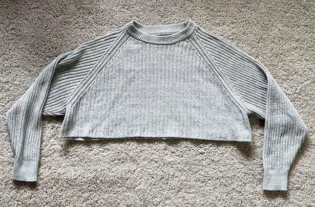 Aeropostale  Cropped Grey Knit Sweater