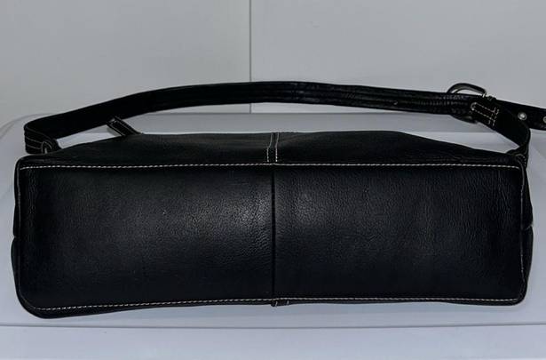Stone Mountain  Black Pebbled Leather Slouchy Hobo Handbag Shoulder Bag Purse
