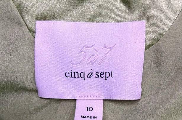 Cinq à Sept NWT CINQ A SEPT Women's Petunya Silk Prickly V-Neckline Pear Mini Dress Size 10