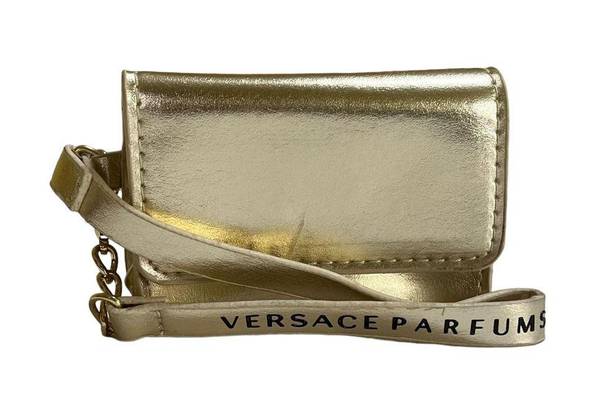 Versace Parfums Gold Faux Leather Mini Bag Wristlet Purse