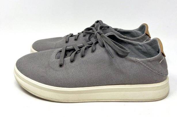 Olukai  Ki'ihele Li Gray Lace Up Canvas Sneakers Shoes Women’s Size 7.5