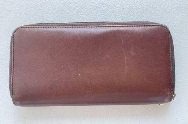 Butter Soft TUMI Chocolate Brown  Leather Double Zip Travel Wallet