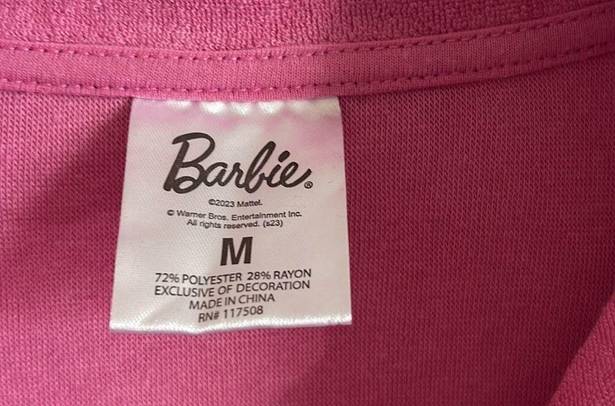 Polo barbie cropped terry cloth button down shirt  pink short sleeve